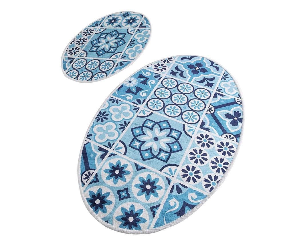 Set 2 covorase de baie Ceramic Paradise - Chilai Home, Albastru de la Chilai Home